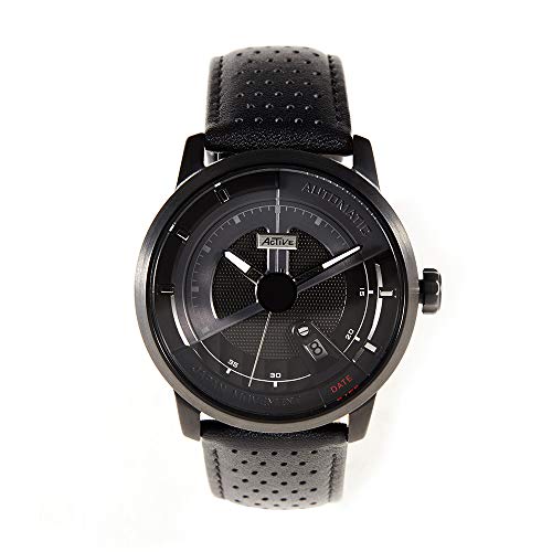 Lenvino - Reloj automático de acero con fecha y piel para hombre