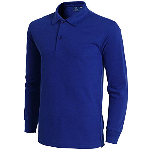 LEOCLOTHO Polo para Hombre Manga Larga Color Sólido Algodón Blusa Paquete de 3/4/5 Básica Golf Deporte T-Shirt Rose Roja L