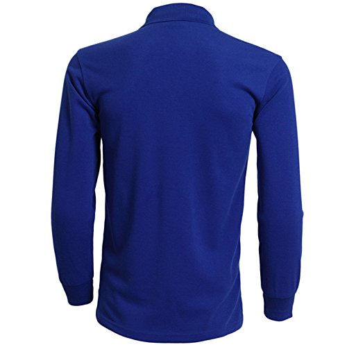 LEOCLOTHO Polo para Hombre Manga Larga Color Sólido Algodón Blusa Paquete de 3/4/5 Básica Golf Deporte T-Shirt Rose Roja L