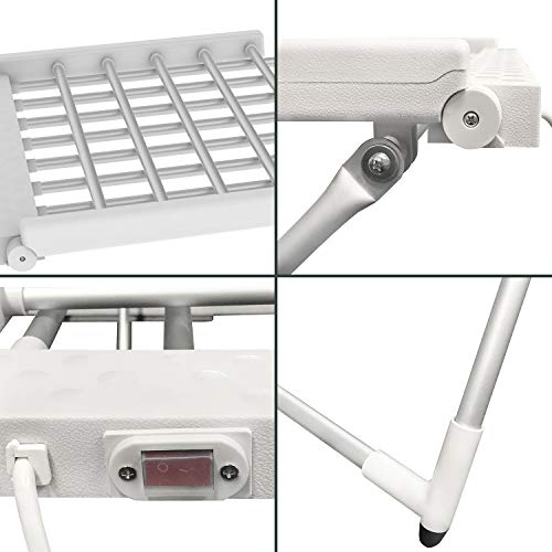 Leogreen - Estante Eléctrico de Lavandería, Secador de Tela a Calefacción, Clásico, Blanco, Tamaño Plegado: 113 x 53 x 7 cm, Longitud del Cable: 1,2 m
