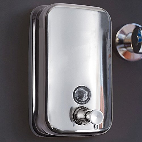 LEORX 500ml Dispensador de jabón líquido dispensador Champú jabón (plata)