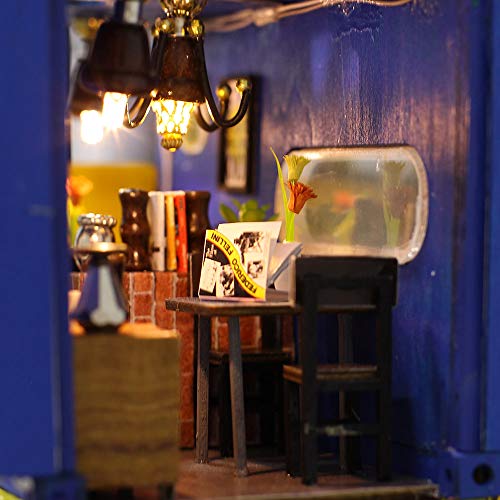 Lepeuxi Casa de muñecas en Miniatura de Bricolaje con Muebles y Luces LED Diseño de Contenedor con camión de Catering Casa de Madera en 3D Cumpleaños creativos Festivales niños