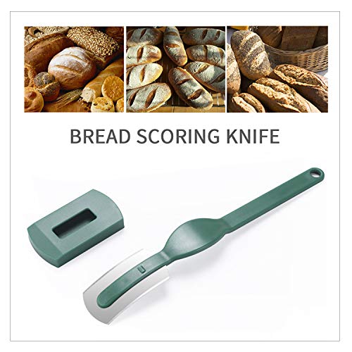 Lepeuxi Cuchillas Cortador de Pan con Cubierta Protectora Cuchillo para marcar Pan Cuchillo cojo para Pan Cortador de Masa Herramienta para marcar Herramientas para Hornear para Cortar Marcar Masa