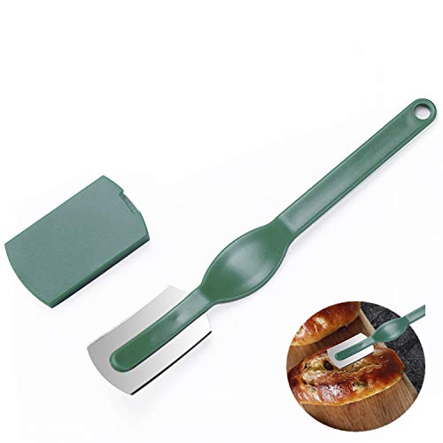 Lepeuxi Cuchillas Cortador de Pan con Cubierta Protectora Cuchillo para marcar Pan Cuchillo cojo para Pan Cortador de Masa Herramienta para marcar Herramientas para Hornear para Cortar Marcar Masa
