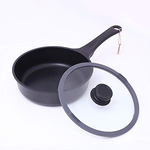 LERDBT Olla Parte Inferior Plana Antideslizante del Filete de la Carne de Cerdo del Wok sin función Multifuncional del Smokeless (Color : Black, Size : Free Size)