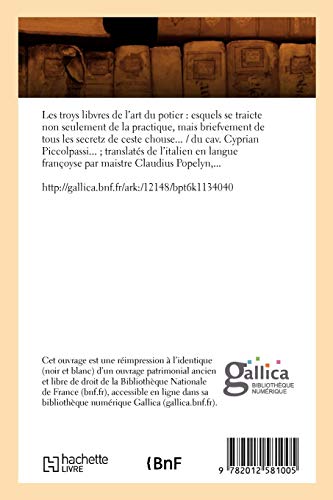 Les troys libvres de l'art du potier (Éd.1860) (Arts)