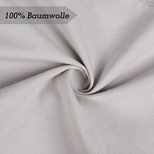 LessMo Delantal, 100% algodón de Cocina Delantal con Correa para el Cuello Ajustable, Barbacoa de Calidad Profesional Delantal, 70 x 85 cm, Gris