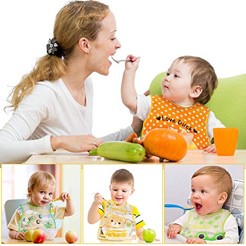 Letilio Baberos - 8 pcs Impermeable baby bib Unisexo EVA delantal de bebé para 6 meses a 6 años edad