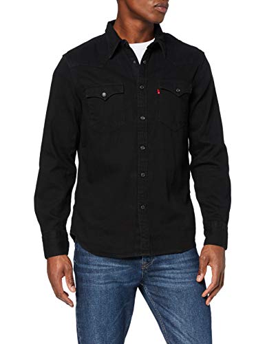 Levi's Barstow Western Standard Camisa, Negro (Marble Black Denim Rinse 0002), Small para Hombre