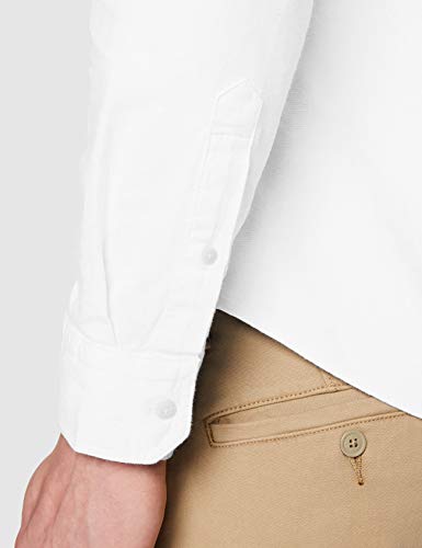 Levi's LS Battery Hm Shirt Slim Camisa, Blanco (White 0002), Medium para Hombre