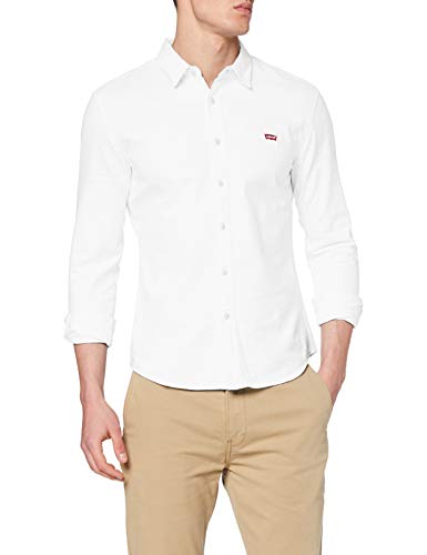 Levi's LS Battery Hm Shirt Slim Camisa, Blanco (White 0002), Medium para Hombre