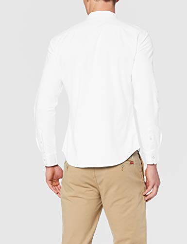 Levi's LS Battery Hm Shirt Slim Camisa, Blanco (White 0002), Medium para Hombre