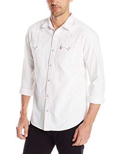 Levi's Standard Barstow - Camisa vaquera para hombre - Blanco - Large