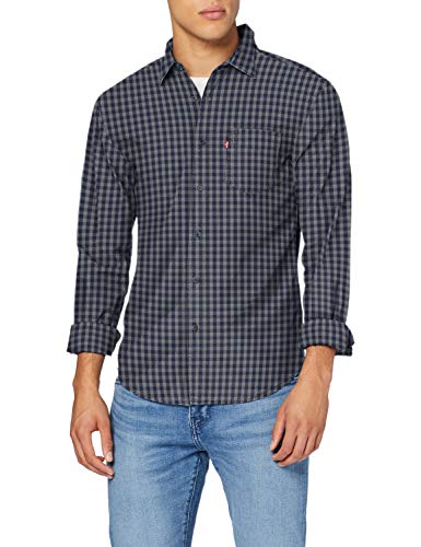Levi's Sunset 1 Pkt Slim Camisa, Azul (Angelo Indigo 0002), Small para Hombre
