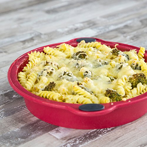 Levivo Molde de Horno de Silicona para Tart, Rojo, 24 cm