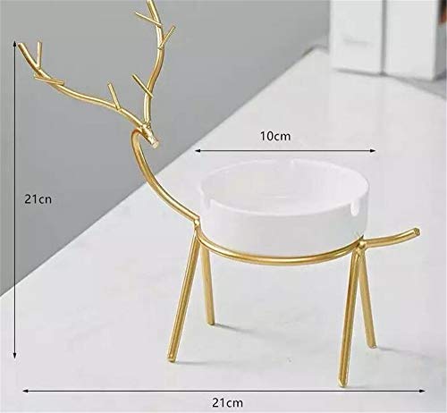LEY Cenicero de cerámica en Forma de Alambre de Metal de Ciervos Simple cigarro Cenicero Cenicero Creativo Muebles para el hogar