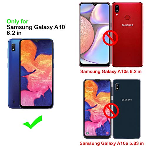 LeYi Funda Samsung Galaxy A10 con [2-Unidades] Cristal Vidrio Templado,Transparente Carcasa con 360 Grados iman Soporte Silicona Bumper Antigolpes Armor Case para Movil A10,Clear Negro