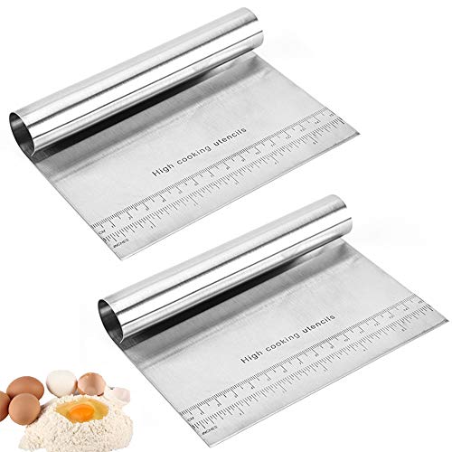 LEZED Espatula Reposteria Espátula para Masa de Pizza y repostería rasqueta Panadero Rasqueta Cocina Espatula Tartas Raspador de Torta de Borde Harina Cocina Torta Helado Herramienta Torta 2 Piezas