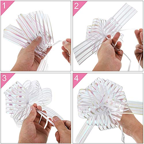 LEZED Lazos para Regalo Grande Arcos para Envolver Regalos Lazos para Tirar para Regalos Lazo de Cinta de Nudo de Regalo para Boda, Regalo, Flores, cestas de decoración 12 Piezas