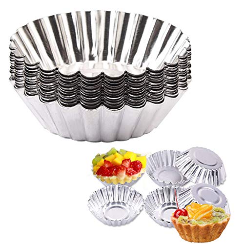 Lezed Molde de Tartaleta Molde de Tarta de Huevo Tarta de Huevo Molde de Magdalena Torta Antiadherente Galleta Pudín Molde Herramienta para Hornear Pudding Cake Bandeja Hornada Molde 30 Piezas