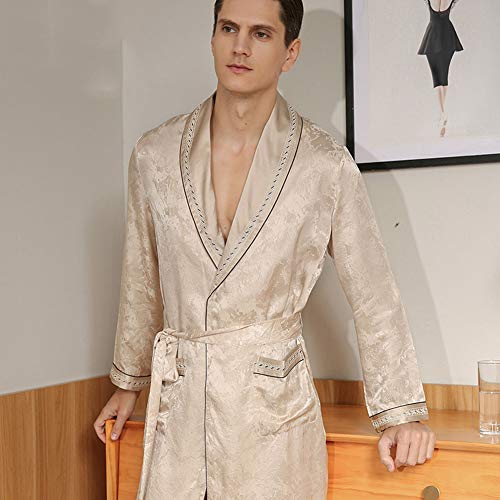 LGLE SatéN Kimono Pijamas Cuello de Pico Manga Larga Suave Albornoces,XL