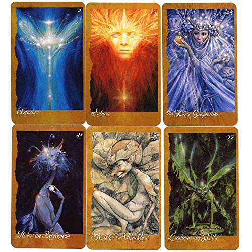 LHJY 66PCS Tarot Cards, The Faeries 'Oracle Cards, Versión En Inglés, Fairytale Solitaire, Juegos De Mesa Divertidos Juegos De Cartas De Tarot De Mesa para Fiestas Familiares Naipes
