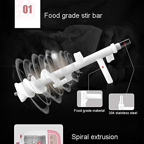 LHK Máquina de Fideos para el hogar Inteligente, Prensa eléctrica pequeña para el hogar, mezcladora de Masa multifunción automática para Envolver Bolas de Masa con Siete Cuchillos de patrón