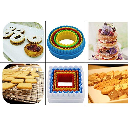 LHKJ Cortadores de Galletas de plástico con Formas de corazón, Estrella y Flor ect para Galletas, Moldes para Cortar Galletas - 25 Piezas