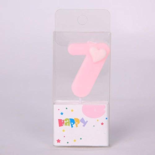 lhmlyl Velas numéricas para Tarta de cumpleañosPink Love Number Velas A Cake Shimmer and Shine Party Topper Candle Kids Baby Birthday Annivesary Decoration-7 7