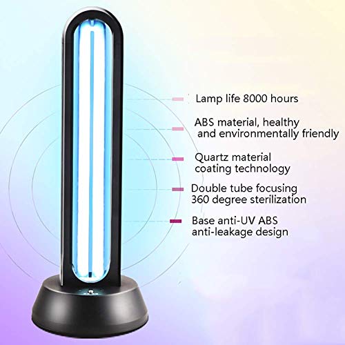 LHY EsterilizacióN DoméStica De La LáMpara De DesinfeccióN UV con Ozono PortáTil AdemáS del Olor A Repelente De Insectos De Cucarachas Temporizador De Control Remoto Purificador De Aire 38w