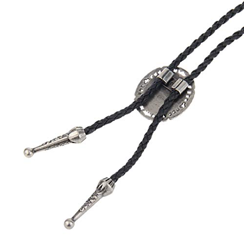 LIANCHI - Corbata de bolo de Cuero Americano para Hombre y Mujer, Color Negro