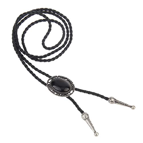 LIANCHI - Corbata de bolo de Cuero Americano para Hombre y Mujer, Color Negro