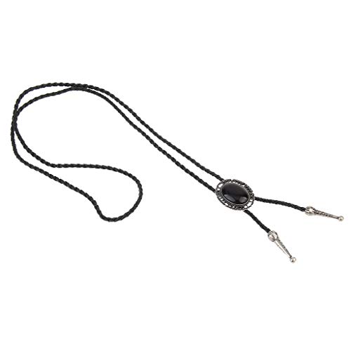 LIANCHI - Corbata de bolo de Cuero Americano para Hombre y Mujer, Color Negro