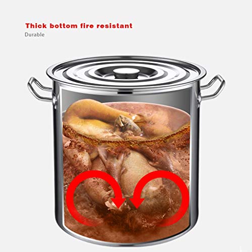 LIANGXX Inoxidable Ollas Grandes con Tapa-Pulido Espejo Olla 18L - Pesada Sopa de Olla Grande Crisol de Cocinar con la Tapa - Utensilios de Cocina Saludable Inducción Olla (Size : 45L(47QT))