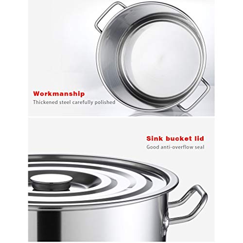LIANGXX Inoxidable Ollas Grandes con Tapa-Pulido Espejo Olla 18L - Pesada Sopa de Olla Grande Crisol de Cocinar con la Tapa - Utensilios de Cocina Saludable Inducción Olla (Size : 45L(47QT))