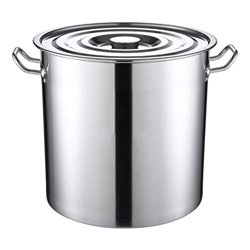 LIANGXX Inoxidable Ollas Grandes con Tapa-Pulido Espejo Olla 18L - Pesada Sopa de Olla Grande Crisol de Cocinar con la Tapa - Utensilios de Cocina Saludable Inducción Olla (Size : 45L(47QT))