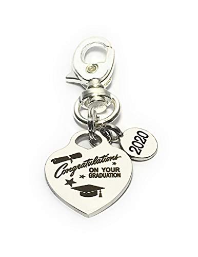 Libby 's Market Place - Llavero con texto en inglés Congratulations On Your Graduation with 2018, con bolsa de regalo de organza