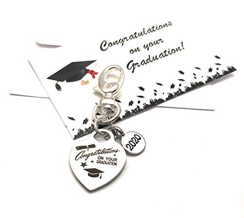Libby 's Market Place - Llavero con texto en inglés Congratulations On Your Graduation with 2018, con bolsa de regalo de organza