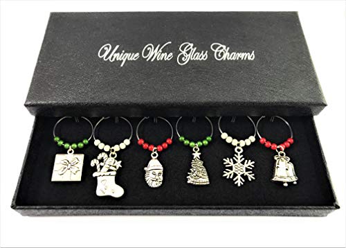 Libby's Market Place - Juego de 6 abalorios para copa de vino con caja de regalo