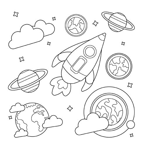 Libro para colorear el sistema solar de los niños: Astronautas, planetas, naves espaciales y el universo para niños de 4 a 8 años: 3 (Cuadernos para colorear niños)