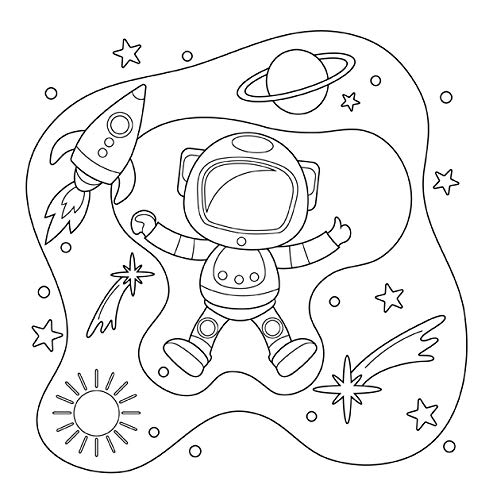 Libro para colorear el sistema solar de los niños: Astronautas, planetas, naves espaciales y el universo para niños de 4 a 8 años: 3 (Cuadernos para colorear niños)