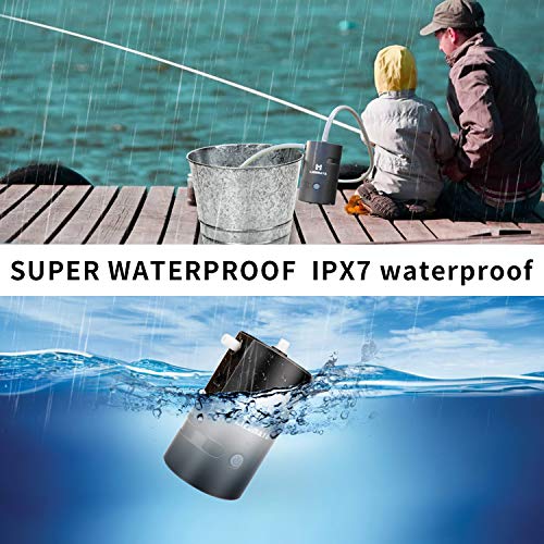 LIEBMAYA Ducha Portátil para Exteriores, Ducha de Camping Bomba de Ducha Potenciada por Batería de 4400mAh USB recargable para Campamentos Familiares al Aire Libre, Excursionismo y Viajes, IPX7