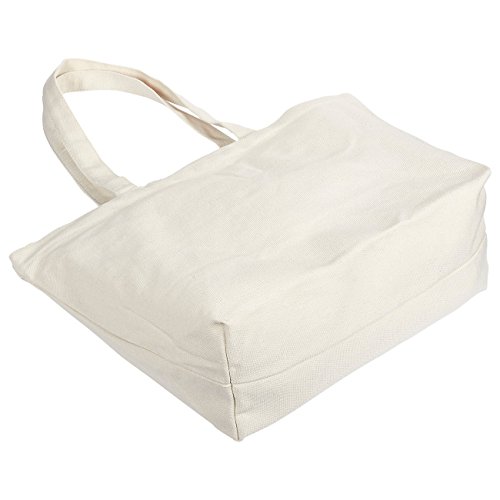 Lienzo Bolsas De Comestibles – 2 Pack – Blank Tote Bolsas con asas – bolsas de compra reutilizables, color blanco, 18,5 x 11,5 x 5,7 cm