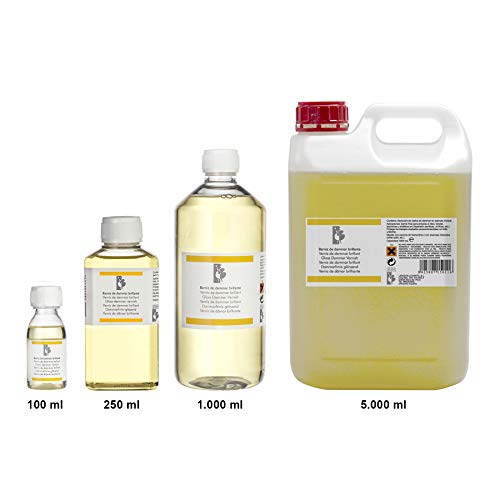 Lienzos Levante Barniz de Dammar Brillante, Botella de 1.000 ml