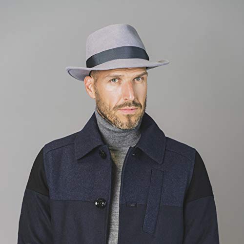 Lierys Sombrero de Fieltro - Sombrero de Fieltro de Lana Mujeres/Hombres - Impermeable y triturables - Sombrero de Bogart Verano/Invierno Azul M (56-57 cm)