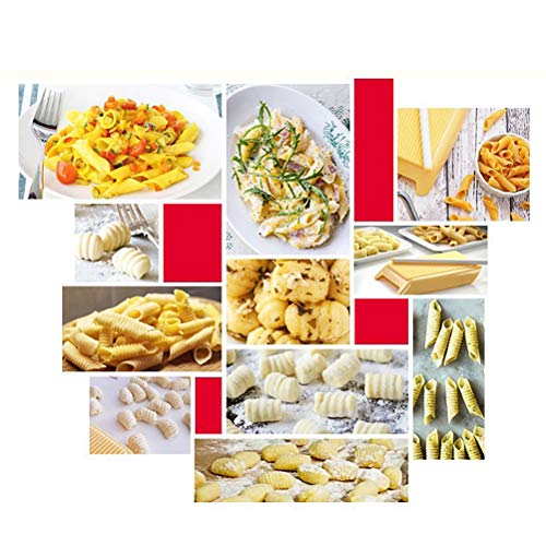 LifeBest Espaguetis Macarrones Tablero Pasta de plástico Molde para macarrones con Rodillo para fettuccina casera Fresca Espagueti Lasaña Masa Rodillo Prensa Cortador Fideos