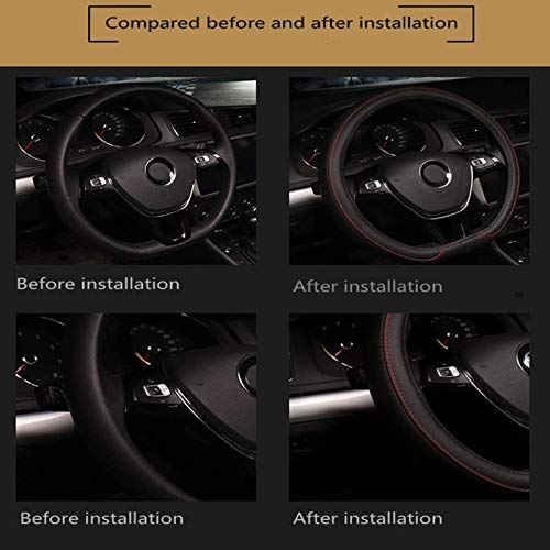 Lifetooler Cubierta del volante Tipo D Protector universal de fondo plano del volante de coche Hombres Mujeres 38cm(15") Accesorios interiores de PU (gris)