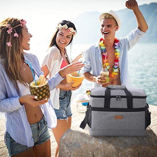 Lifewit Bolsa Térmica 30L Gran Capacidad para Multiuso,Hombres,Mujeres,Niños,Bebé,Bolso Térmico para Picnic Camping,Fiesta,Excursión,Playa Refrescos,40x25x30cm Gris