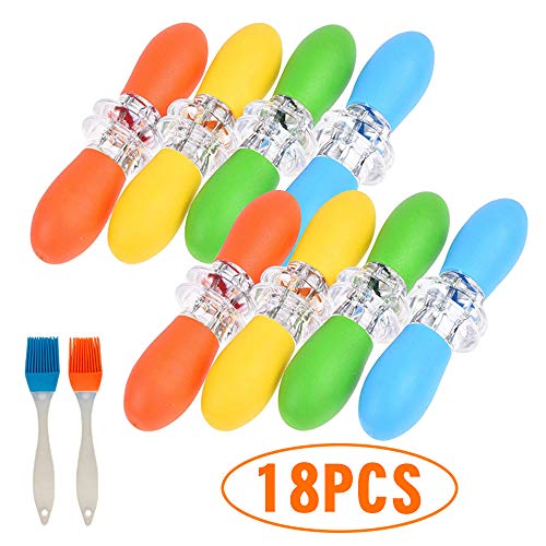 Lifreer - Juego de 16 soportes para maíz (8 pares) para mazorca de mazorca, pinchos de silicona para utensilios de cocina, barbacoas, picnics y campamentos, 2 cepillos de barbacoa