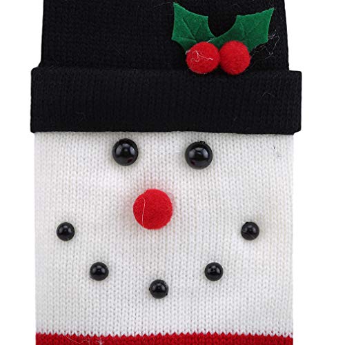 Lightblue - Funda para botella de vino de Navidad, decoración de Navidad para fiestas de Navidad, decoración de mesa, felpa, Muñeco de nieve de Navidad., 30*12cm